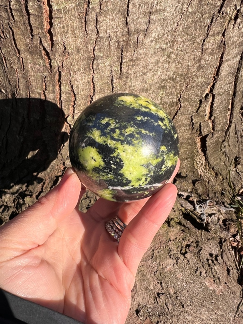 Green (1) opal sphere | crystal